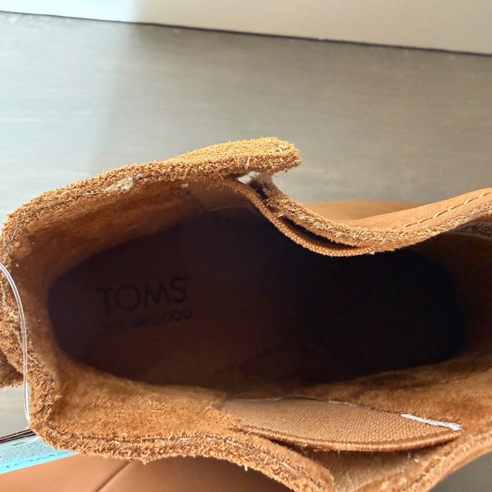 TOMS Kelsey Boots Womens Size 9 Tan Brown  Suede Wedge Ankle Booties NWT - Picture 10 of 11